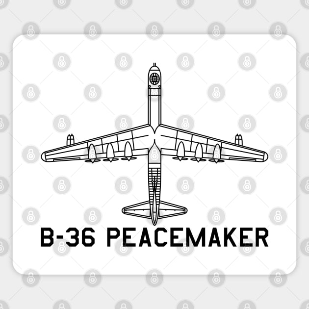 Convair B-36 Peacemaker Strategic Bomber Aircraft Blueprints Plane Art Magnet by Battlefields